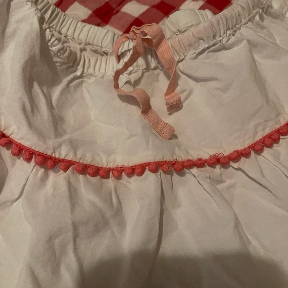 Mini Boden White Pom Pom Twirl Ruffle Skirt Girl's Size 5-6Y - Picture 6 of 9